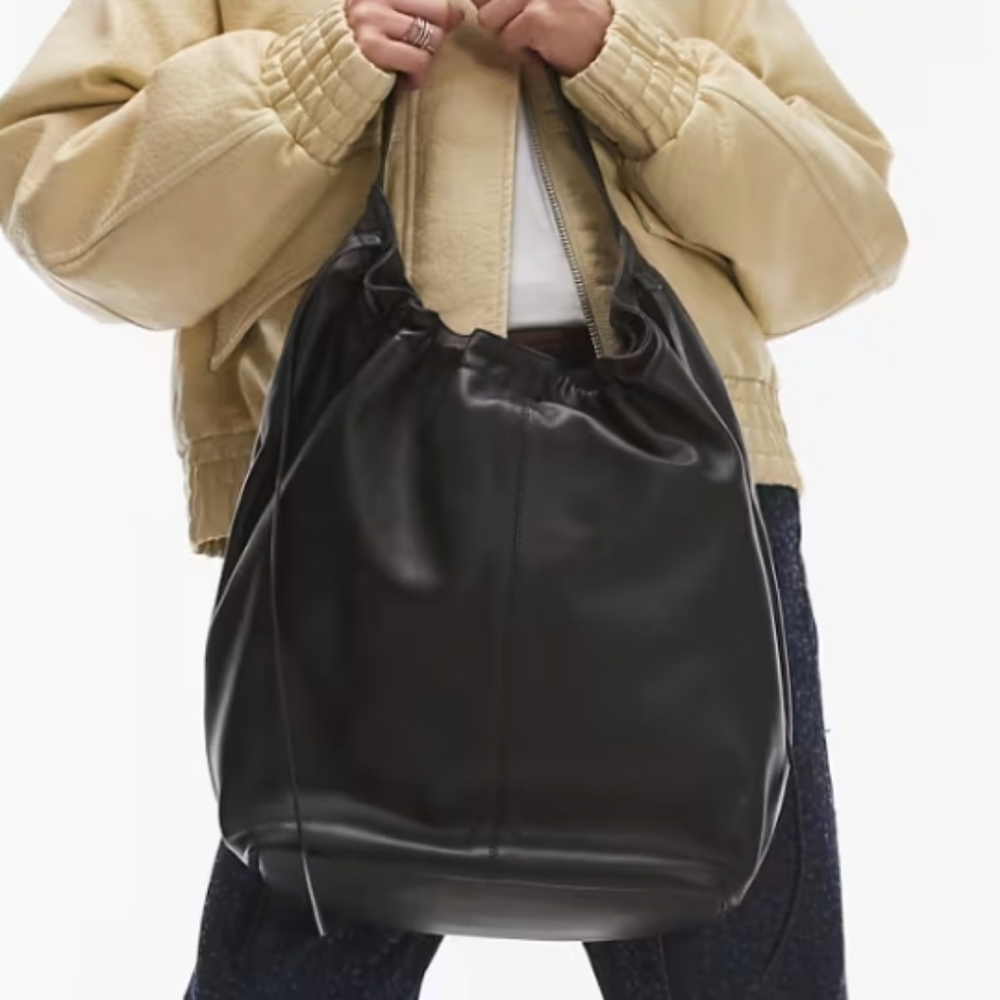 Topshop LEATHER Hobo BAG With Ruching NWT And Bonus Bag